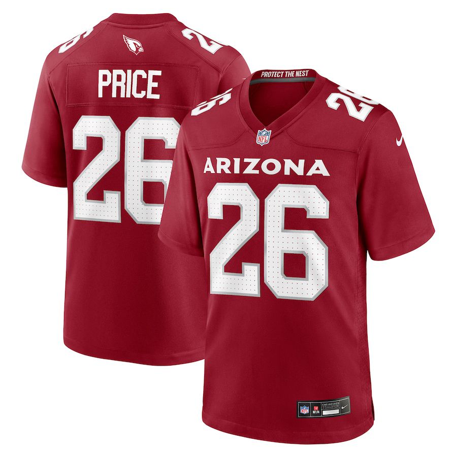 Men Arizona Cardinals #26 Bobby Price Nike Cardinal Team Game NFL Jersey->->